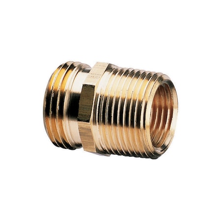 Gilmour 3/4 In. Brass Threaded Double Male Hose Connector